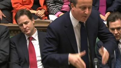 Nick Clegg (l) and David Cameron