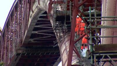 Workers on the Forth Bridge