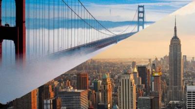 San Francisco's Golden Gate Bridge and New York's Empire State Building