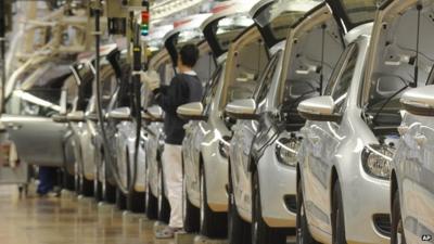 Volkswagen production line in Wolfsburg, Germany