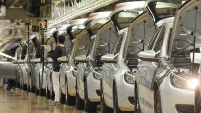 Volkswagen production line in Wolfsburg, Germany