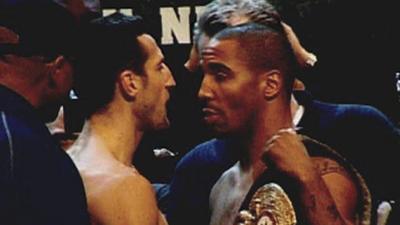 Carl Froch goes head-to-head with Andre Ward at the weigh-in