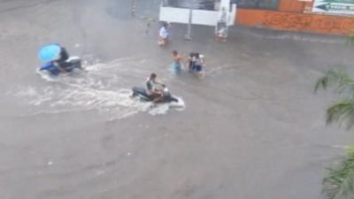 Flooded streets. Photo: Mark Donkin