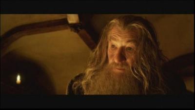 Sir Ian McKellen playing Gandalf