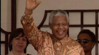 Nelson Mandela in Cardiff in 1998