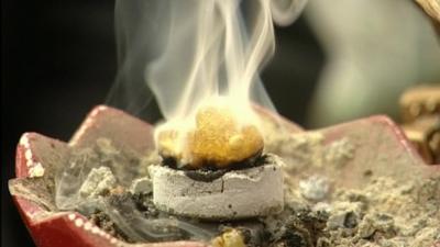 Frankincense being burned