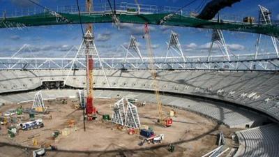 Timelapse sequence of Olympic Stadium construction