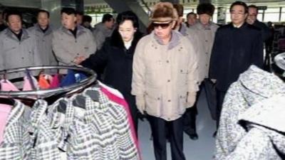 Kim Jong-il touring a supermarket