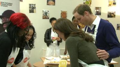 The Duke and Duchess of Cambridge make mince pies at homeless charity Centrepoint