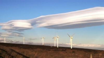 Lenticular cloud formation over Baildon Moor, west Yorkshire