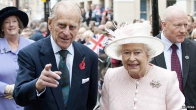 Prince Phillip and Queen Elizabeth during a visit to Margate