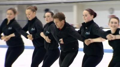 Mike Bushell and synchronised skaters