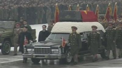 Hearse carrying Kim Jong-il