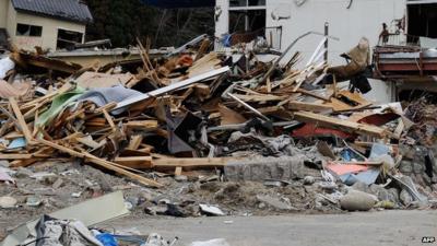 debris in Japan after the earthquake