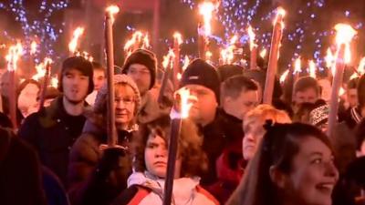 Torchlight procession in Edinburgh