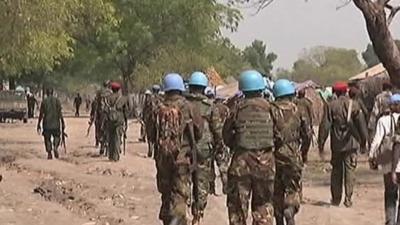 South Sudanese and UN troops