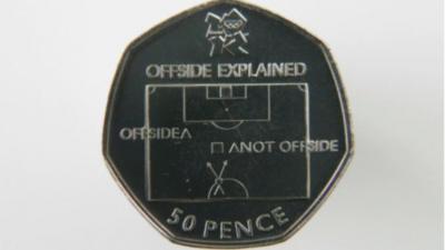 50 pence coin which explains offside rule