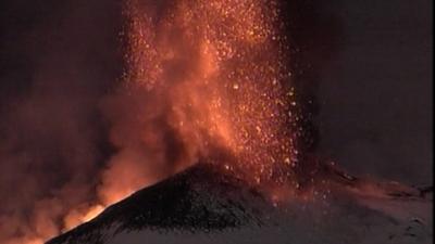 Mount Etna erupts