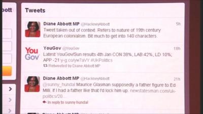 Diane Abbott twitter page