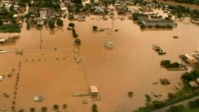 Brazil flooding - aerial views