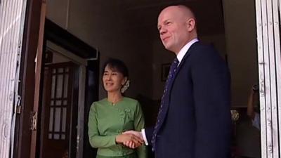 William Hague and Aung San Suu Kyi