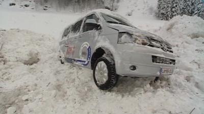 Car stuck in the snow