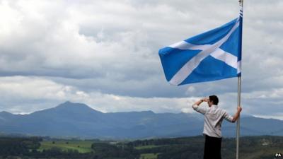 A man holding a Scottish Flag (File photo)