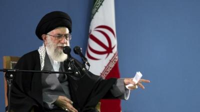 Iran's supreme leader Ayatollah Ali Khamenei speaks to supporters in Tehran January 9, 2012