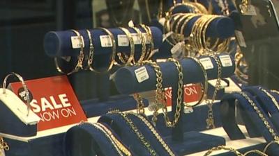 Jewellery in a shop window