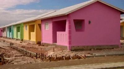 Newly built homes in Haiti