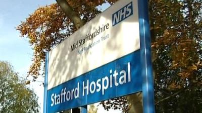 Stafford Hospital sign