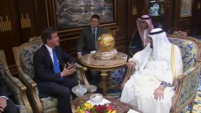 David Cameron meeting Saudi officials