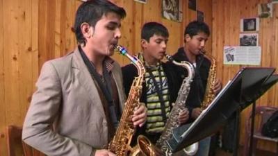 Students at Afghanistan National Institute of Music