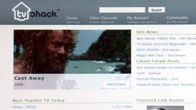 Screen grab from TVShack.com before it was shut down