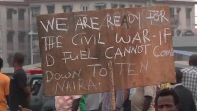 Protesters in Nigeria