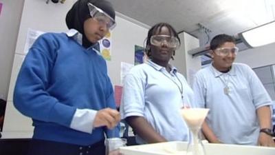 Pupils in a science lab