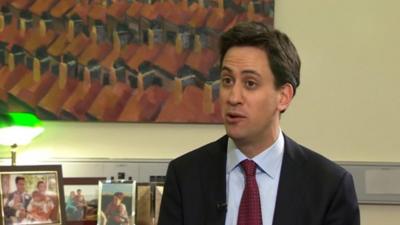 Ed Miliband speaks to the BBC's Nick Robinson