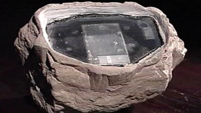 fake rock containing electronic equipment