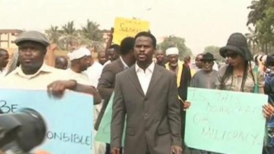 Protesters in Nigeria