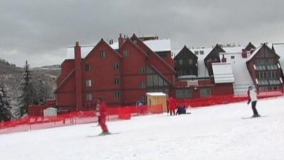 Skiers in Park City, Utah