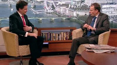 Deputy Prime Minister Nick Clegg and Andrew Marr