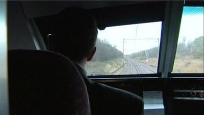 Drivers view of Norwich to London line