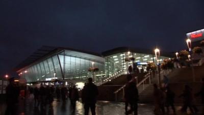 Stratford station at night