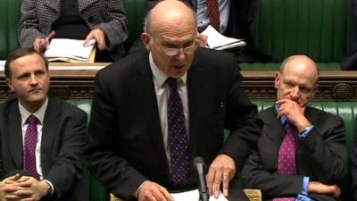 Business Secretary Vince Cable (centre)