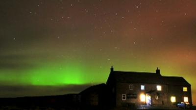 Sighting of the Northern Lights in the north of England