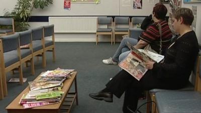 An NHS waiting room