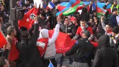 Turkish demonstrators in Paris