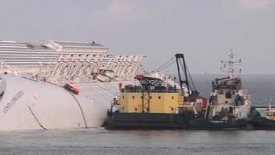 Work on the Costa Concordia