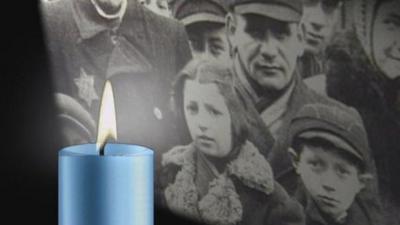 Jewish people at a concentration camp