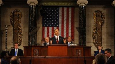 Barack Obama at podium